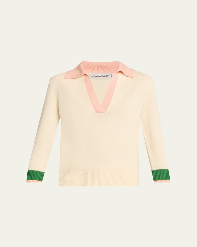 Colorblock Polo Wool Pullov